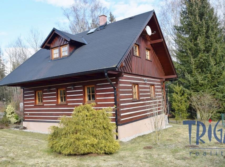 Mostek - Rekreační dřevěný domek včetně luxusního vybavení, s pěknou zahradou